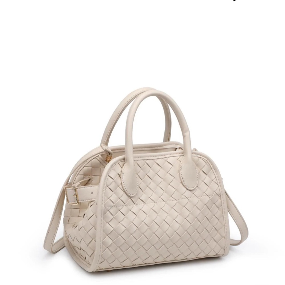 Urban Expression Kristie Chic Cream Woven Satchel NWT